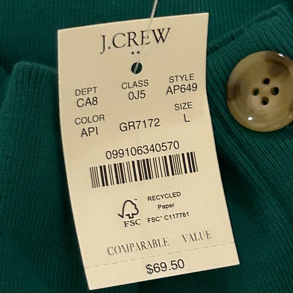J Crew Wide button-collar tunic sweatshirt in cloudspun fleece - Picture 11 of 13